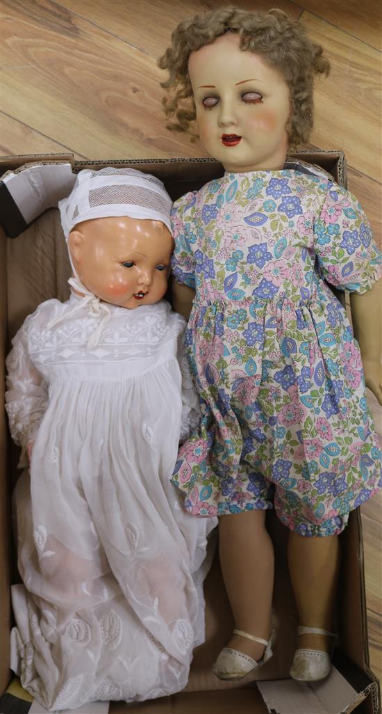 A 1940s-50s German doll and another